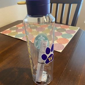 NWT HTF Starbucks UW Huskies Strap Water Bottle